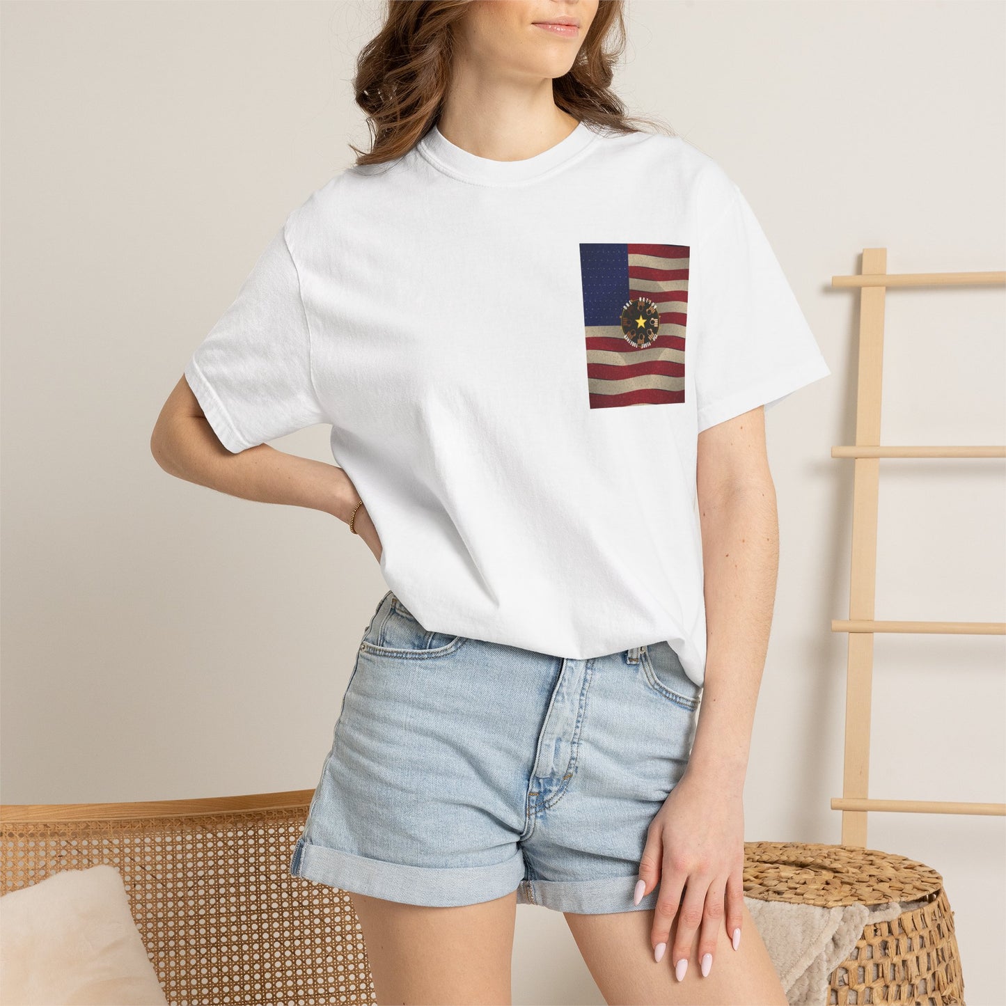 Vintage American Flag T-Shirt with Cherokee Seal — Patriotic Native Pride Tee