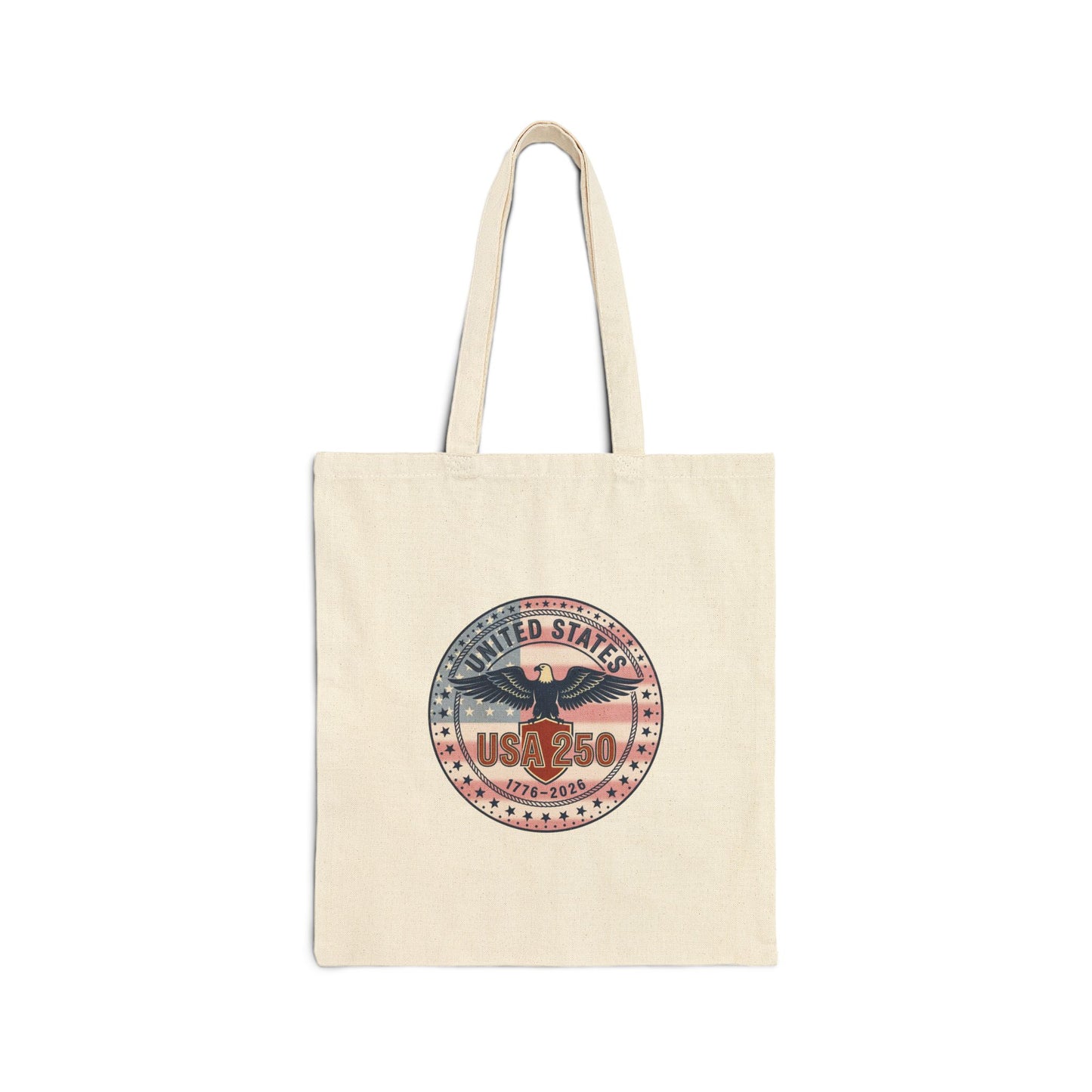 USA 250 Emblem Tote | 4th of July Patriotic Centennial Anniversary Canvas Tote