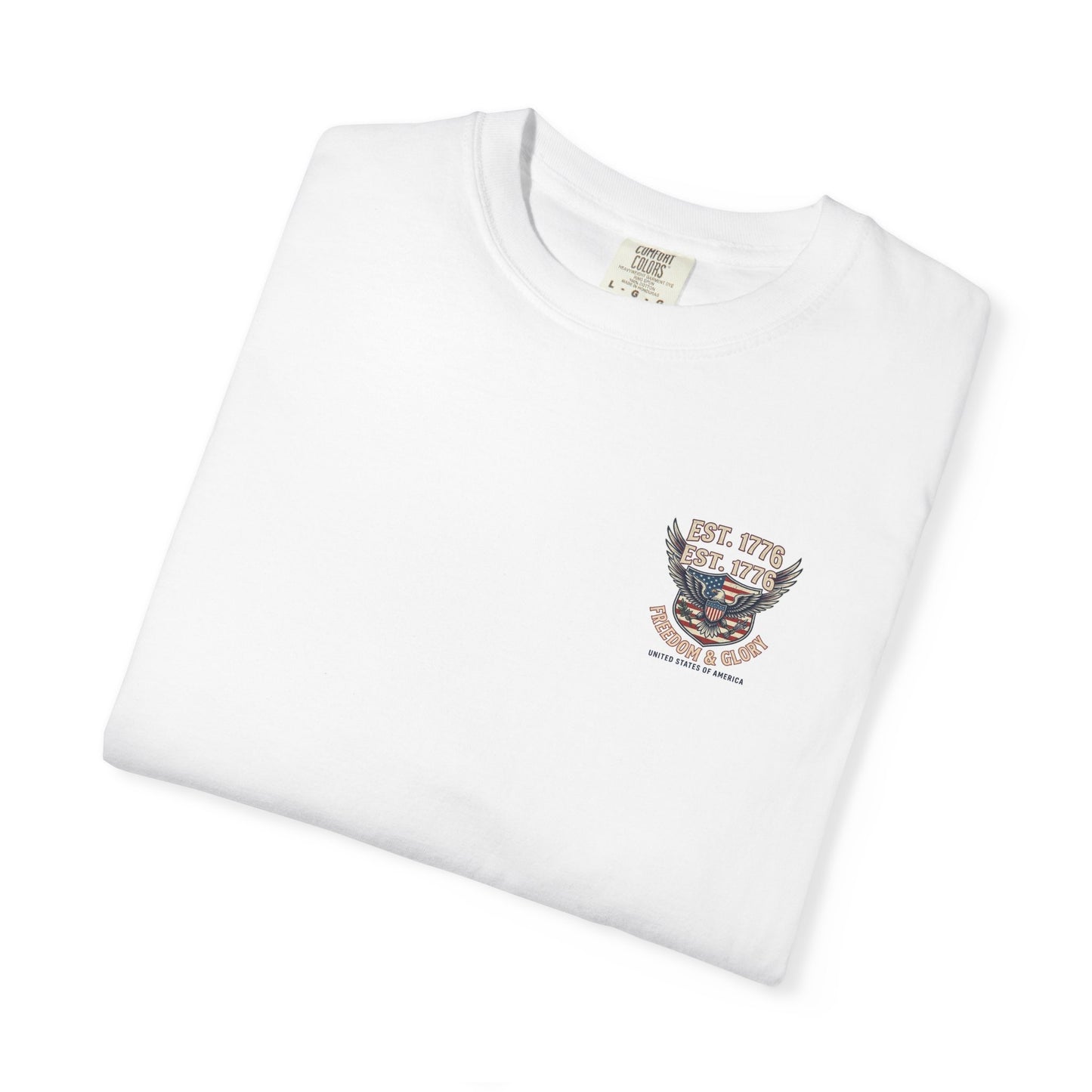 Freedom & Glory T-Shirt — EST. 1776 Eagle American Flag Patriotic Tee