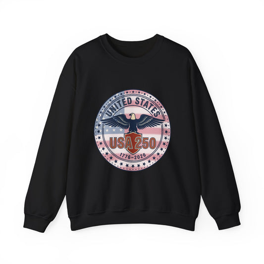 USA 250 Eagle Seal Crewneck Sweatshirt | 4th of July 1776-2026 Patriotic
